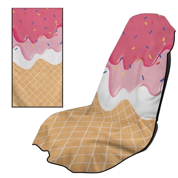 XYZCANDO Ice Cream Seat Cover Towel Waterproof Sweating Car Seats Cover with Storage Bag Non Slip Backing Sweatproof Cushion Protector Universal Fit for Cars SUV Sedans
