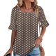 thumbnail image 1 of Neewe Women's Tops Summer Short Sleeve Polk Dot Square Neck Shirts Dressy Casual Blouses for Women S-2XL, 1 of 6