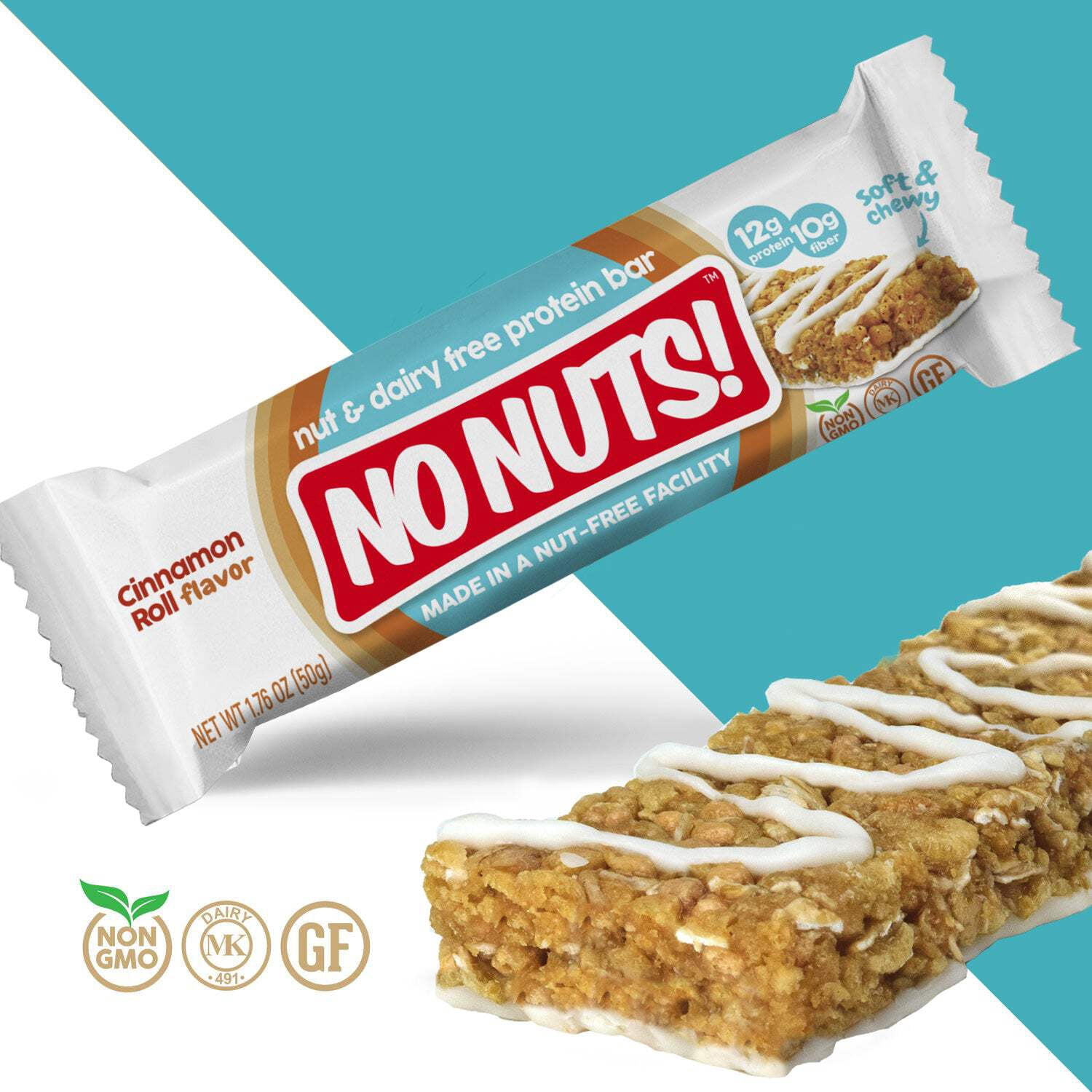 No Nuts! Cinnamon Roll Snack Bars - 12 Bar Pack