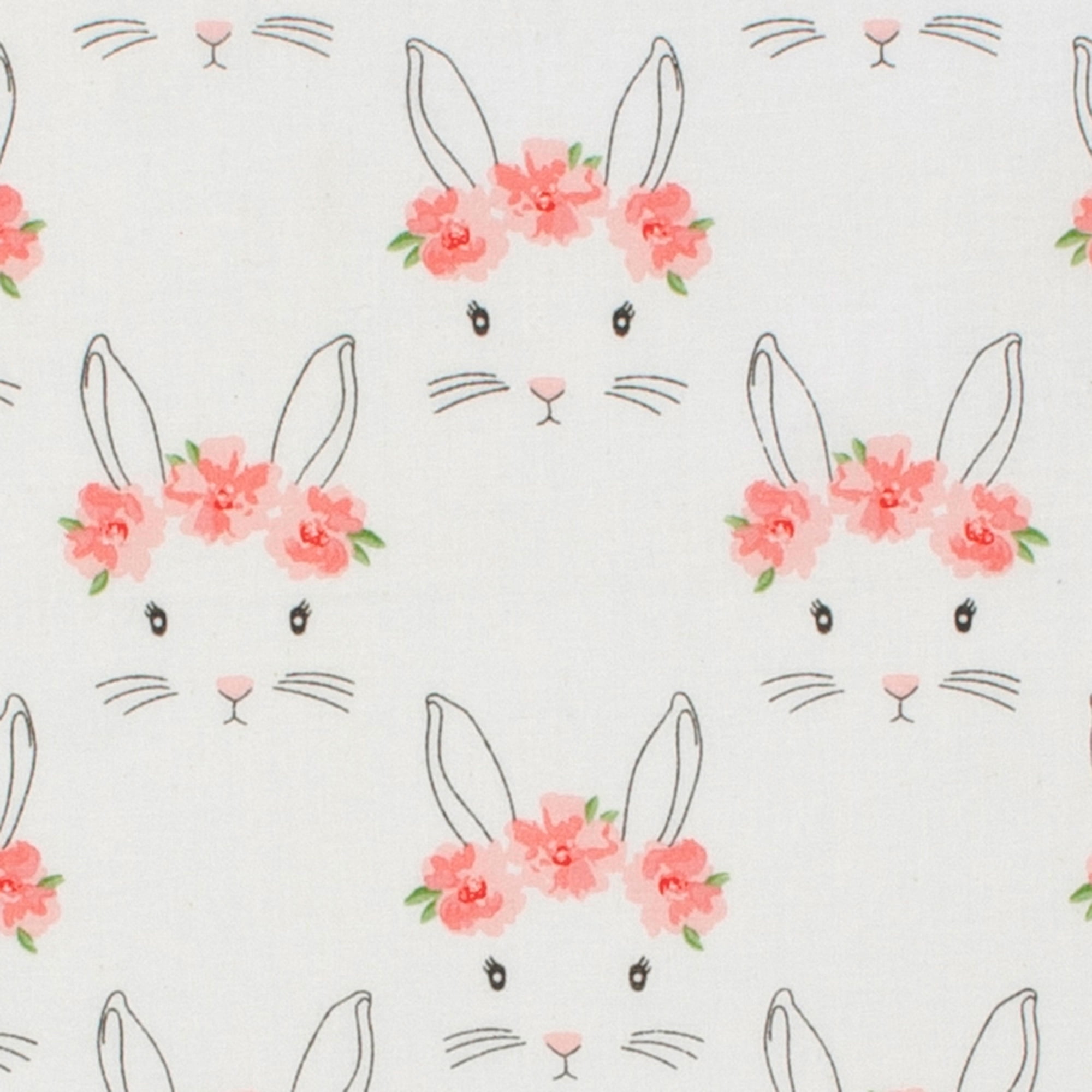 Create It 18"x21" Cotton Bunny Crown Precut Sewing & Craft Fabric, White 10 Pieces