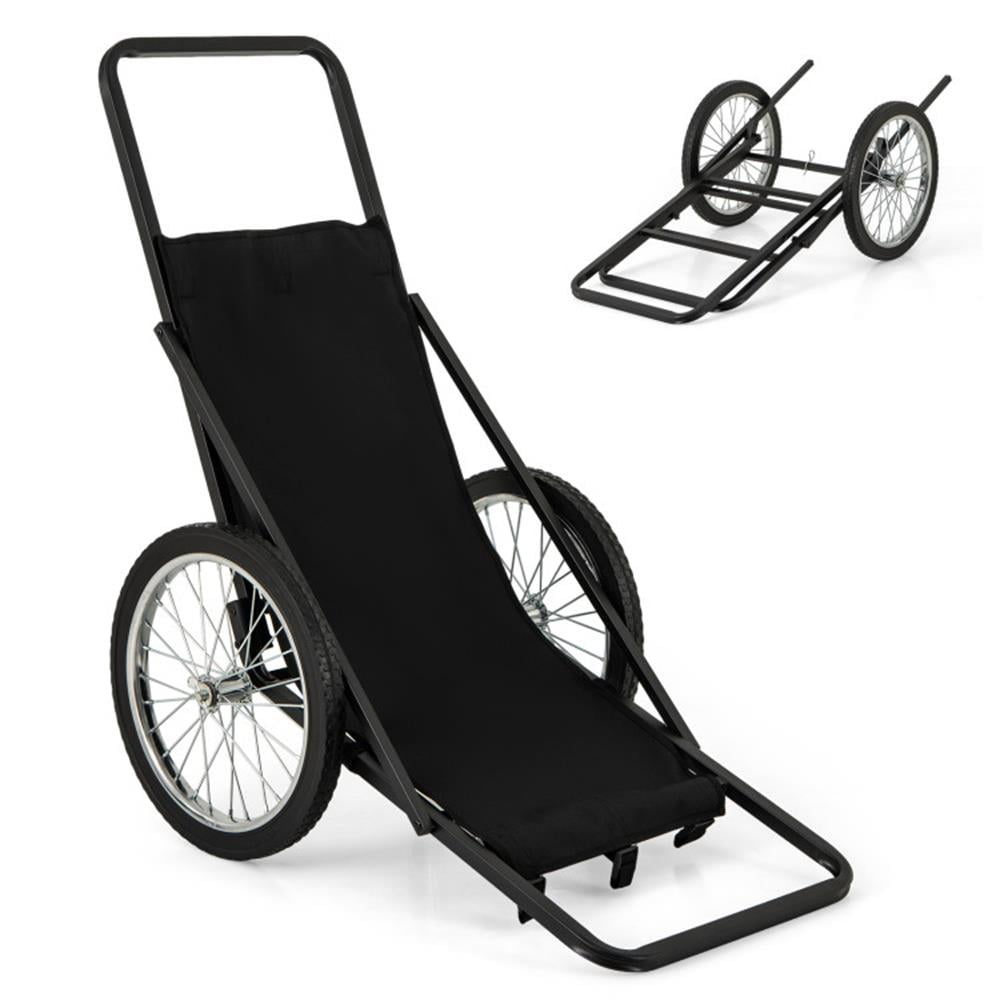 Aimee Lii 550 LBS Folding Deer Game Cart with Polyester Liner Outdoor Tool Cart for Hunting Black