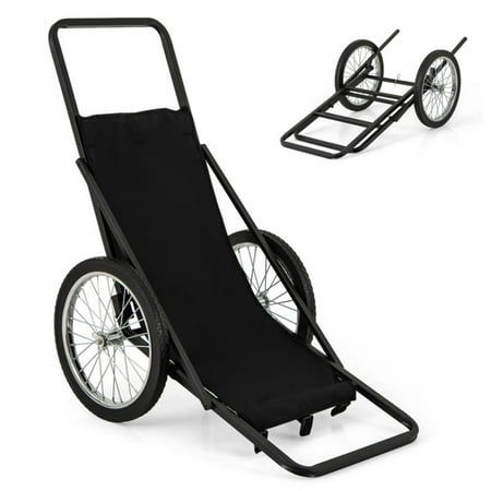 Topcobe 550 LBS Folding Deer Game Cart with Polyester Liner for Hunting Outdoor Tool Cart Black