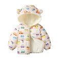 thumbnail image 5 of Esaierr Autumn Winter Fleece Lined Cotton Jacket for Toddler Kids Boys Girls Ears Hooded Puffer Coats Printed Thickened Short Cotton Outerwear For1-6 Years Old, 5 of 9