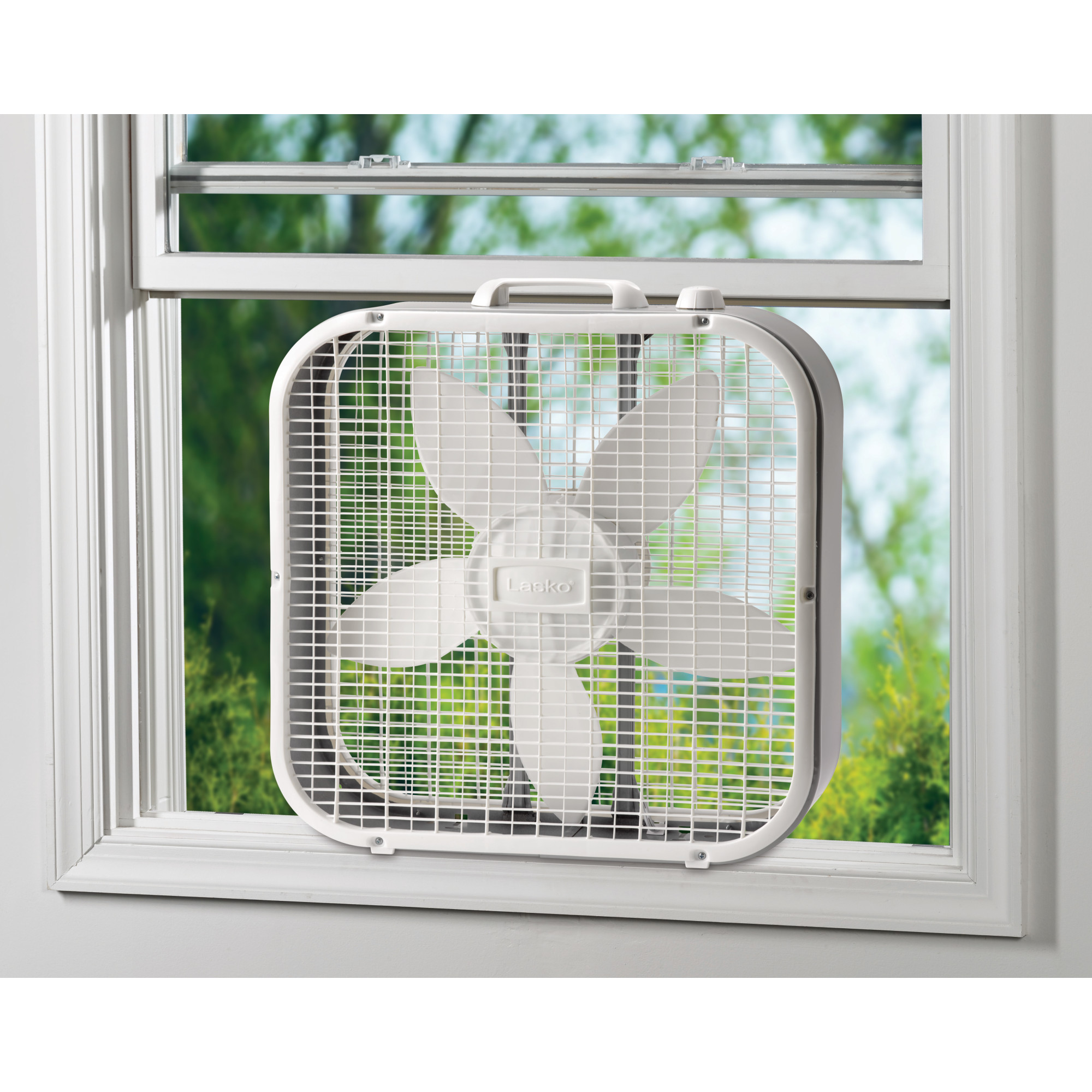 Lasko 20" Classic Box Fan with Weather-Resistant Motor, 3 Speeds, 22.5" H, White, B20200, New - image 5 of 7