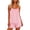 A-Pink, variant on TEAJOPSUU Women's Cami Pajama Set Ruffle Trim Lounge Set Sleeveless Spaghetti Strap Top & Elastic Waist Shorts 2-Piece Sleepwear B-Navy