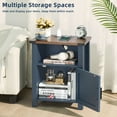 thumbnail image 4 of Joaxswe 18" Farmhouse Nightstand with Charging Station Set of 2, Open Shelf Bedside Table for Bedroom, Navy Blue, 4 of 7