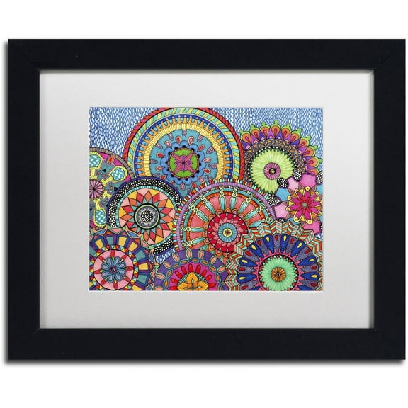 Trademark Fine Art "Mandala Parade" Canvas Art by Hello Angel, White Matte, Black Frame
