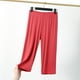 thumbnail image 2 of Pantalones de pijama cortos de verano para mujer - Cintura alta, tallas grandes, cintura elástica, 2 of 3