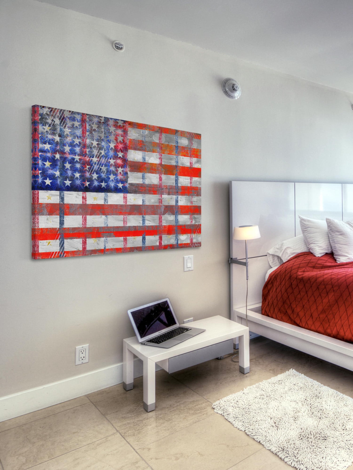 Parvez Taj "Bold Red Stripes" Print on Canvas