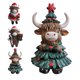 thumbnail image 4 of hengsof Christmas Highland Cow Figurines Winter Highland Cow Gnomes Scottish Resin Statue Calf Lovers Gifts for Winter Home Garden Kitchen Office Tiered Tray Table Decor, 4 of 6
