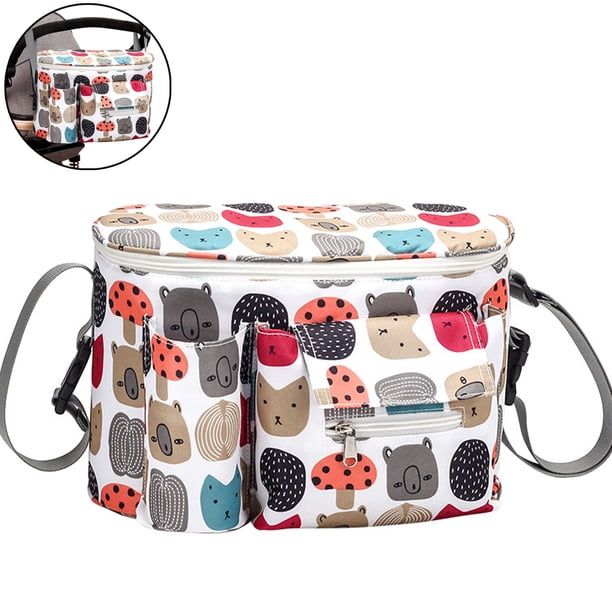 Organizador de cochecito con portavasos aislado / Portavasos Bolsa de cochecito Bolsa organizadora de cochecito Organizador de cochecito multifunción universal Bolsa para cambiar pañales Accesorios Adepaton 221270-1