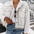 thumbnail image 2 of Borke Women's Long Sleeve Rivet Studded Denim Jacket Casual Washed Pearl Short Jean Coat, 2 of 9