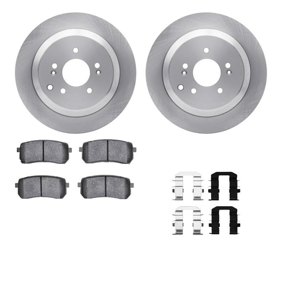 Dynamic Friction Company Rear Brake Rotors with 5000 Advanced Brake Pads includes Hardware 6512-03390