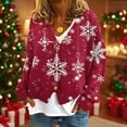 thumbnail image 2 of Women's Christmas Print Cardigan Santa Claus Graphic Button Down V-Neck Festive Holiday Wear Cozy Seasonal Celebration Sweater, 2 of 5