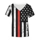 thumbnail image 4 of Fiudx Ofertas de La Semana Moda Mujer Casual Día de La Independencia Impresión Blusa Manga Corta Camiseta Verano Encaje Tops, 4 of 4