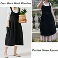 thumbnail image 7 of Cotton Linen Apron Cross Back Work Apron For Women With Pockets Pinafore Dress X Cross Halter Apron For Baking Chef Garden, 7 of 7