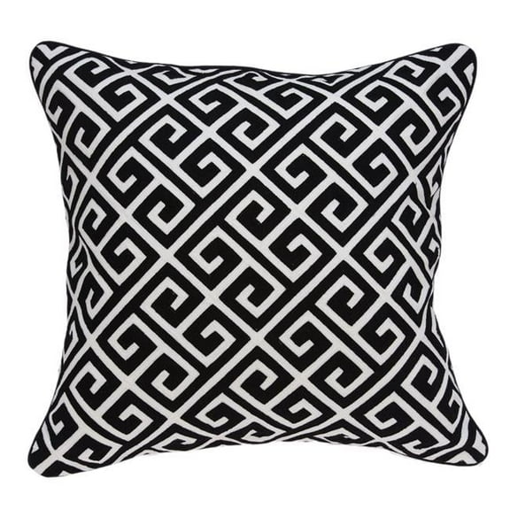 Cameo Black & White Square Transitional Pillow Cover with Poly Insert - 20 x 20 x 7 in.