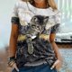 thumbnail image 1 of ICHUANYI Clearance Women Crewneck T Shirts Print Tees Short Sleeve T Shirt Blouse Tops(Dark Gray, XXL) ICHUANYI WER2023080902353, 1 of 4