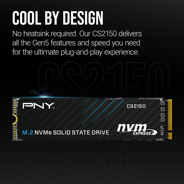 PNY CS2150 2TB Gen5 x4 PCIe NVMe M.2 2280 Internal SSD – Up to