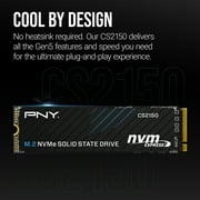 PNY CS2150 1TB Gen5 x4 PCIe NVMe M.2 2280 Internal SSD – Up to 10,200/8,300 MB/s M280CS2150-1TB-TB