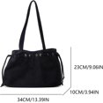 thumbnail image 7 of Suede Shoulder Bag Vintage Drawstring Medium Handbag Slouchy Purse, 7 of 7