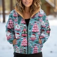 thumbnail image 2 of Women Lined Plush Sweat Jacket With Hood Autumn Winter Warm Hooded Jacket Loose Coat Pockets Large Sizes Hoodie Sweatshirt, 2 of 7