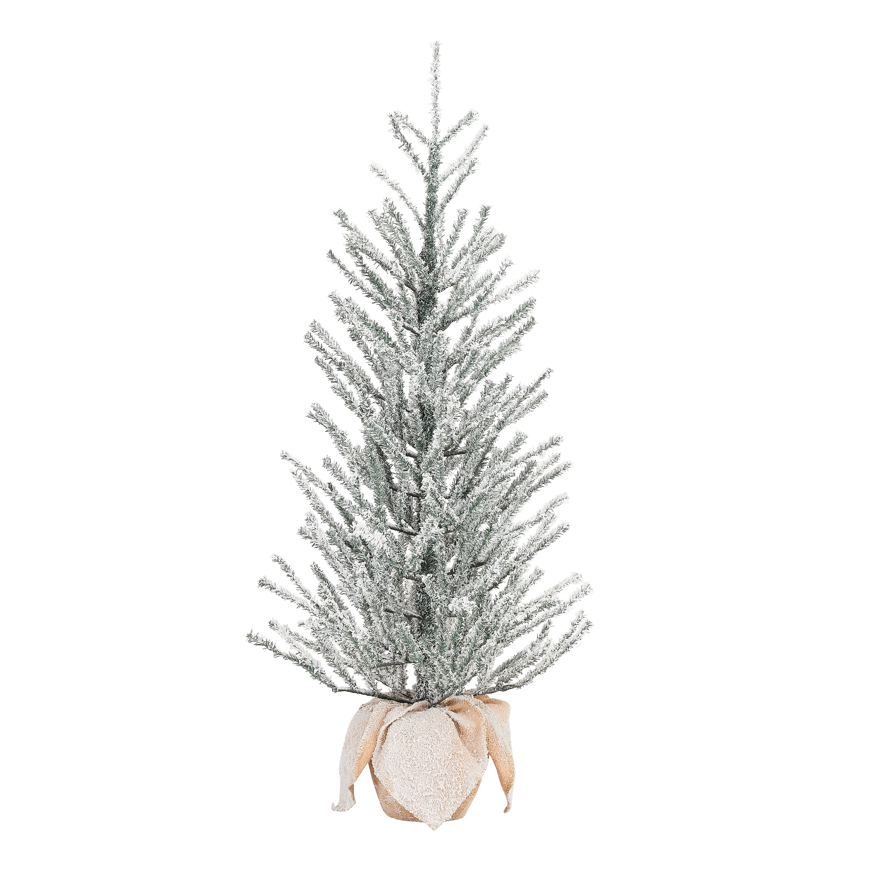 Holiday Time 3ft PVC snow Tree in Burlap Tips: 245 ,Material: PVC ,Lights: N/A, Girth Dia.: 19in