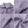 thumbnail image 6 of Boys Quarter Zip Pullover, Hoodless Sporty Sweatshirt with Ribbed Cuffs, Solid Color Long Sleeve Top for Kids, Youth Athletic Casual Wear Purple 150, 6 of 6