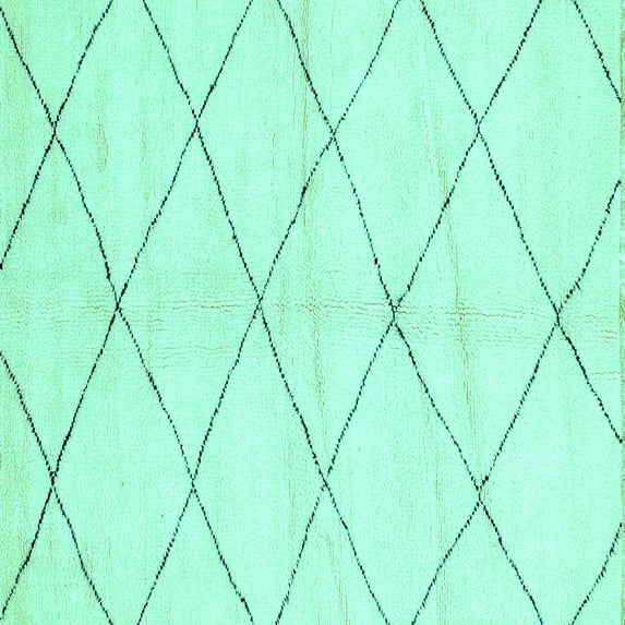Ahgly Company Indoor Square Solid Turquoise Blue Modern Area Rugs, 8' Square