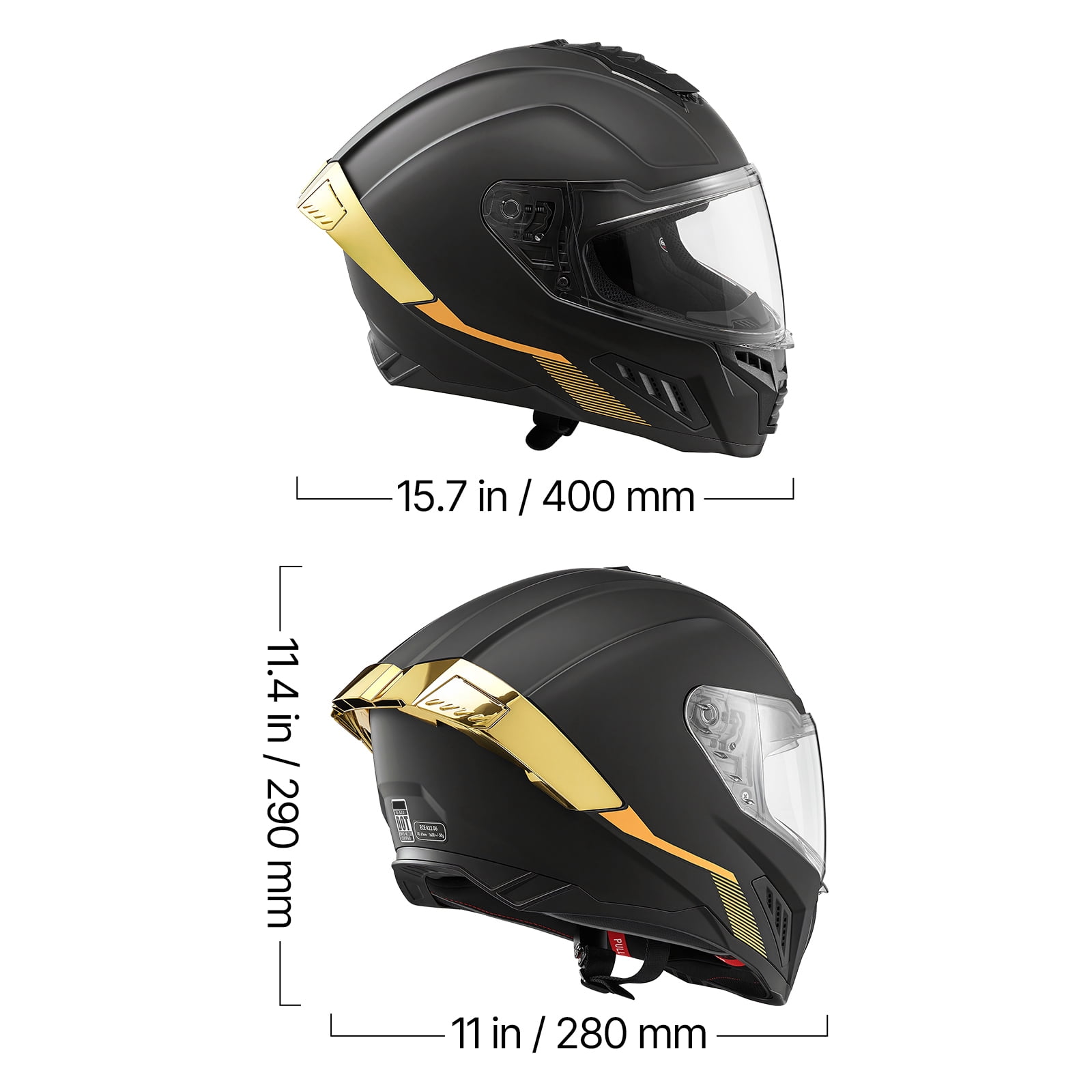 KFFKFF Full Face Motorcycle Helmet with Dual Visor, Lightweight and Comfortable Design for Street and Dirt Bike Riders, Suitable for Adults - DOT & ECE Certified (XL Size)