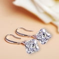 thumbnail image 3 of Crystal Drop Dangle Earrings s925 Sterling Silver Cubic Zirconia Square Shape Jewelry For Women, 3 of 6