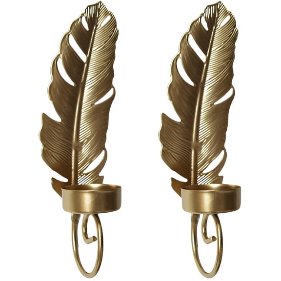 ACDANC 2 Pcs Wall Hanging Candle Holder Home Decor Candlesticks Holders Vintage Sconce Leaf Design Tealight Holder Candle Stand
