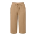 thumbnail image 6 of Girls Pants Kids High Waist Solid Color Pocket Casual Pants Comfortable Everyday Brown 10-11 Years, 6 of 6
