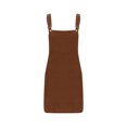 thumbnail image 4 of QUINDOS Summer Dresses for Women Square Neck Sundress Sleeveless Casual Suspender Dresses Solid Color Zipper Cotton Knee High Mini Dresses for Women, 4 of 5