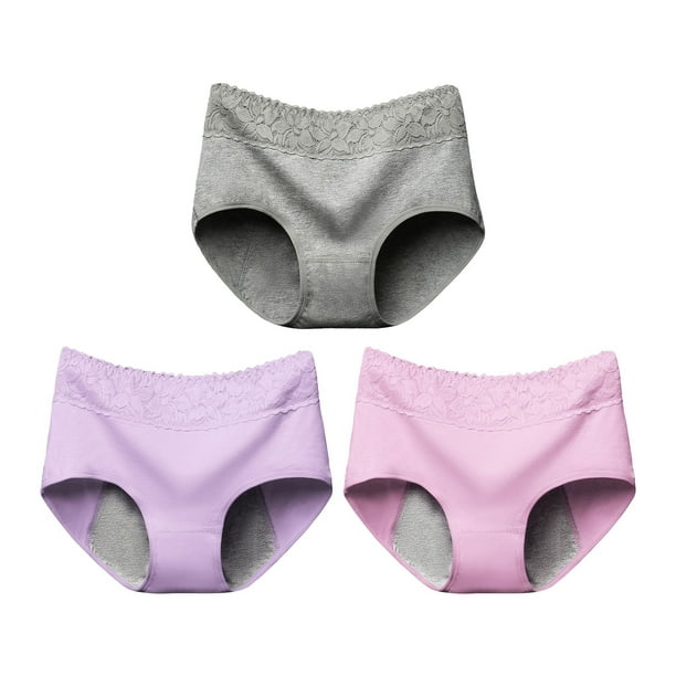 Ketyyh-chn99 Womens Underwear Packs Women's Briefs Underwear Cotton Full  Coverage Panties for Women 3 Pack Pink,2XL
