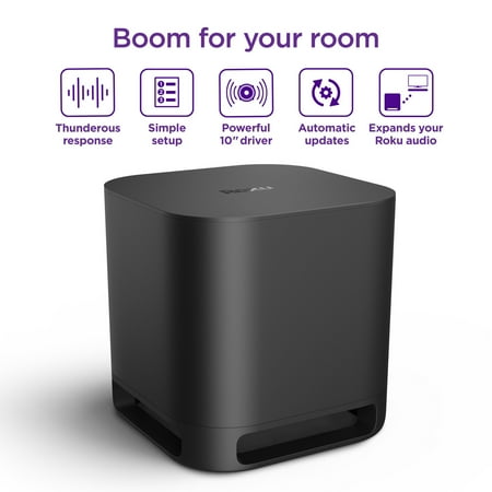 10" Wireless Subwoofer for Streambar, Streambar Pro, and Roku Wireless Speakers - Black