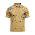 thumbnail image 4 of Golf Shirts for Men Performance Short Sleeve Print Moisture Wicking Polo Shirt Khaki XL, 4 of 4