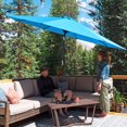 thumbnail image 2 of Lacoo 9 ft Patio Umbrella Outdoor Market Steel with Push Tilt and Crank Lift System 8 Ribs, Blue, 2 of 8
