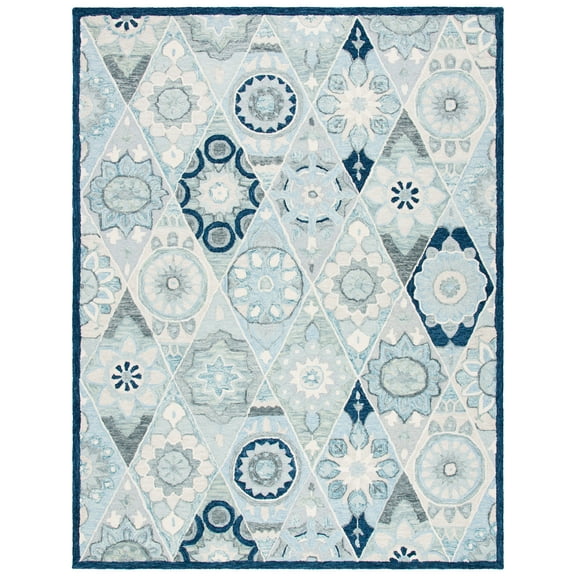 SAFAVIEH Suzani Mckenzie Abstract Area Rug, Blue/Ivory, 8' x 10'