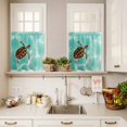 thumbnail image 4 of Kitchen Window Curtains Valance and Tier Set, Sea Turtle Baby Swimming In Water Rod Pocket Tier Curtain Valance Set, Blue Green Ocean Light Filtering Cafe Curtains for Bedroom Living Room, 4 of 9