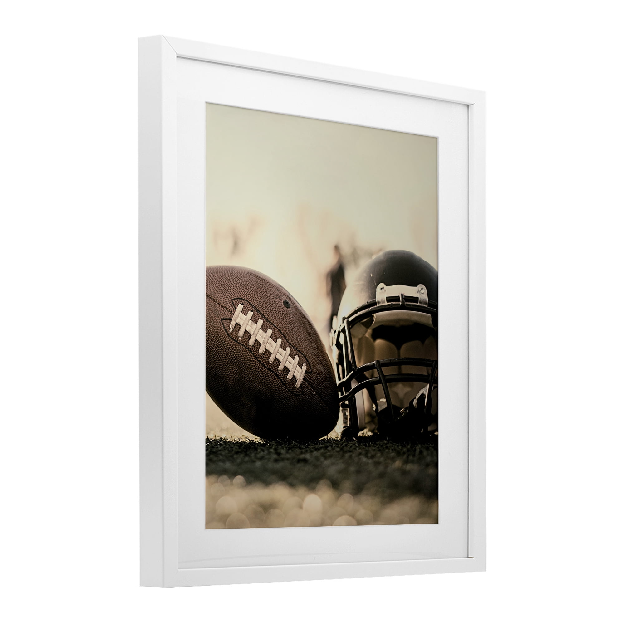 Stupell Industries Football Stand Alone White Framed Print Under Glass, design by Jesse Keith