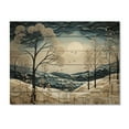 thumbnail image 3 of Designart "Blue White Modern Scandinavian Winter Painting III" Modern-Scandinavian Print on Natural Pine Wood, 3 of 5