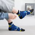 thumbnail image 2 of Fuzoiu Cartoon Shark Print Adult Socks, Crew Moisture-wicking Socks, Unisex Cushion Crew Socks,Casual Sports Ankle Socks, 2 of 7