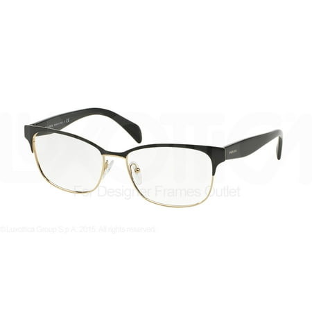 PRADA Eyeglasses PR 65RV QE31O1 Black On Pale Gold 53MM