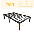thumbnail image 3 of yookare 18" 4000lbs Heavy Duty Platform Metal Bed Frame, Twin Size, 3 of 9