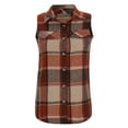 thumbnail image 7 of Women's Fashion Plus Size Brushed Plaid Collar Mid Length Sleeveless Vest Jacket for Layering, Winter Wear, and Holiday Outings,Deep Red,4XL, 7 of 7