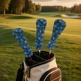thumbnail image 3 of Yuyamidu Blue Snowflake Golf Head Covers for Driver Fairway Woods Christmas Leather Headcovers, Designed to Fit Hybrid 3/5 Woods and Drivers, 3 of 7