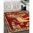 thumbnail image 3 of Ahgly Company Machine Washable Indoor Round Traditional Red Area Rugs, 4' Round, 3 of 7