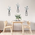 thumbnail image 5 of Sekonow 3 Pieces Metal Flowers Wall Art, Rustic Farmhouse Minimalist Floral Vase Wall Decor for Bathroom Living Room Bedroom Dining Room Kitchen Home Office, Blue, 5 of 7