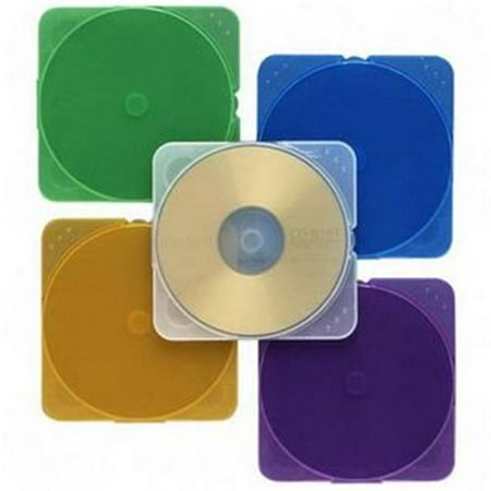 Book Fold Plastic Clear Cd - Trimpak Color CD Cases Book Fold Plastic Blue Green Yellow Purple Clear CD Case of 10